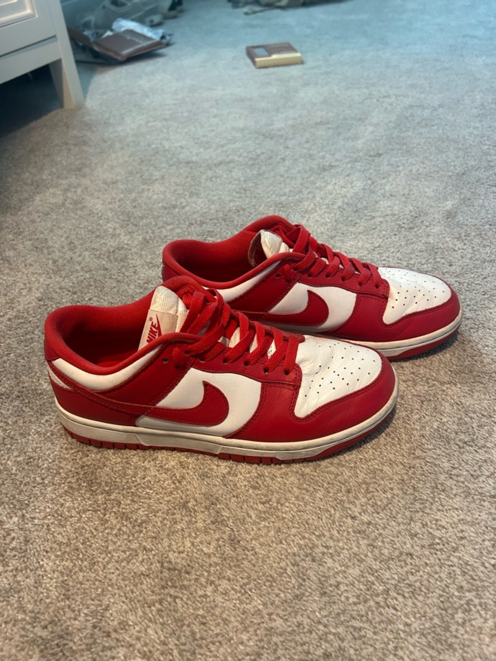 Nike Low-Top Sneakers in Red and White